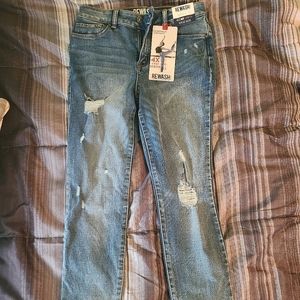 High Rise Skinny Rewash Jeans